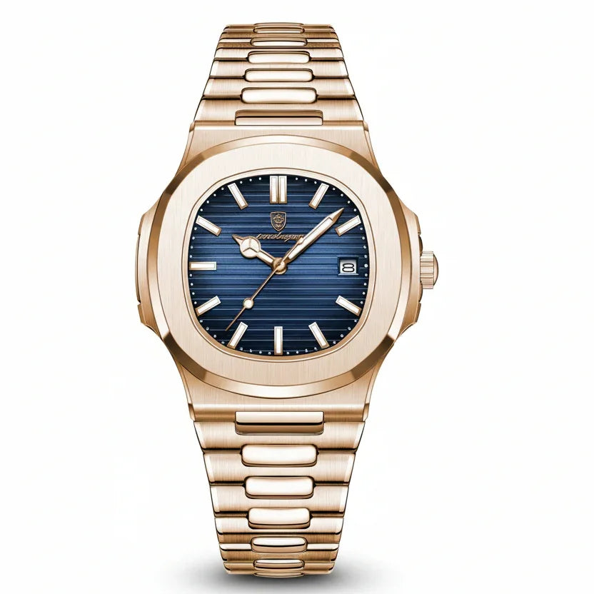 Luxury Watch Business 50 ATM Waterproof Male Clock Luminous Date Stainless Steel Square Quartz Men Watches Reloj Hombre