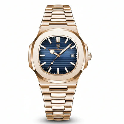 Luxury Watch Business 50 ATM Waterproof Male Clock Luminous Date Stainless Steel Square Quartz Men Watches Reloj Hombre