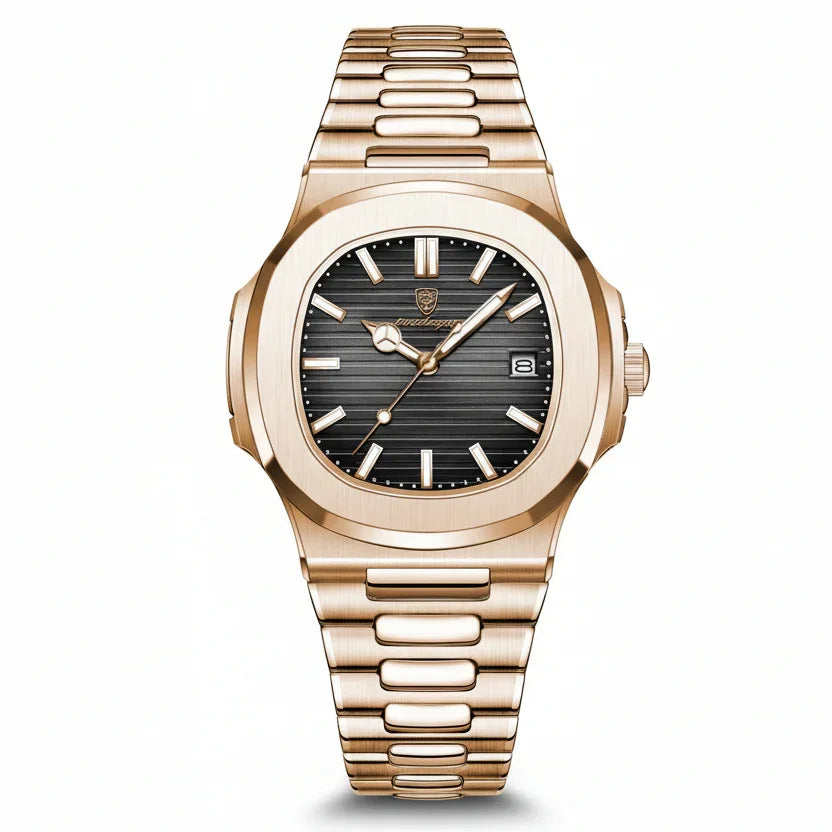 Luxury Watch Business 50 ATM Waterproof Male Clock Luminous Date Stainless Steel Square Quartz Men Watches Reloj Hombre