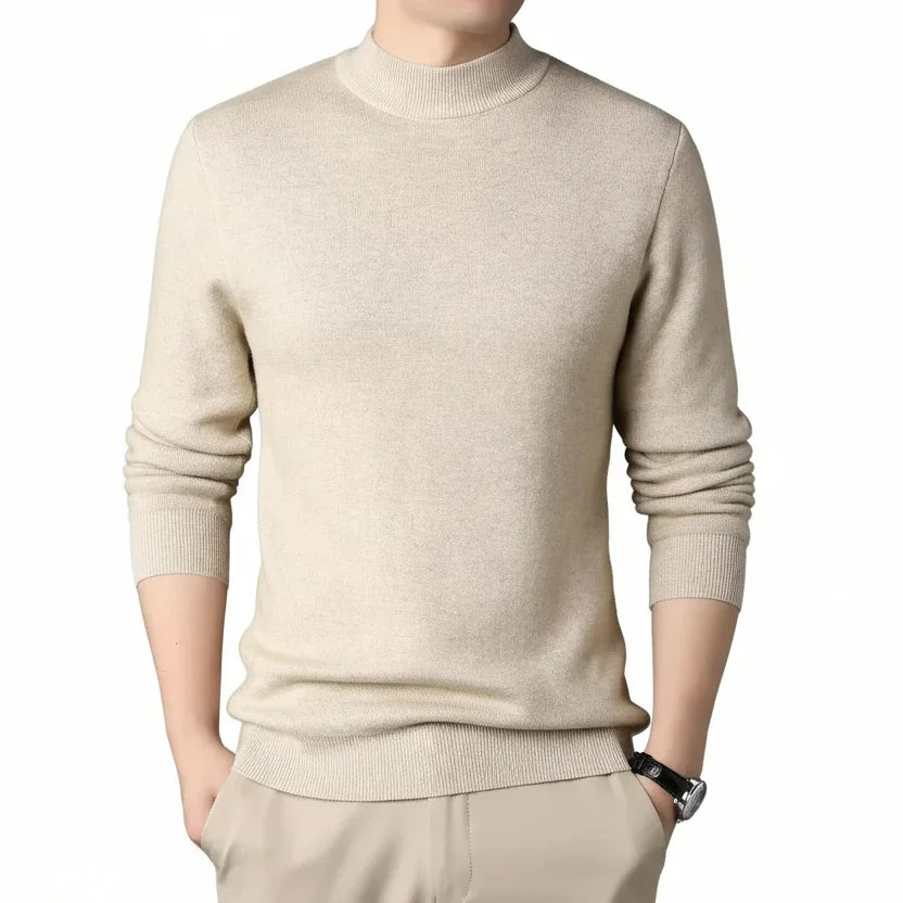 2024 Brand New Men'S Cashmere Sweater Half Turtleneck Men Sweaters Knit Pullovers for Male Youth Slim Knitwear Man Sweater