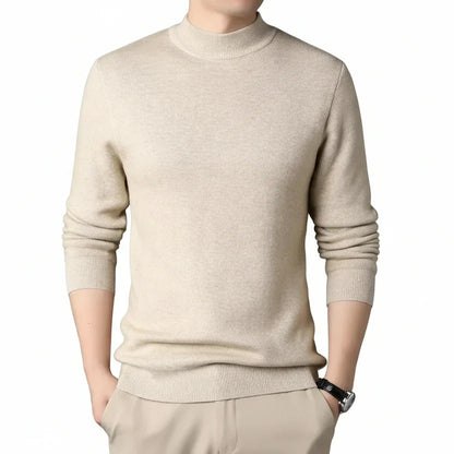 2024 Brand New Men'S Cashmere Sweater Half Turtleneck Men Sweaters Knit Pullovers for Male Youth Slim Knitwear Man Sweater