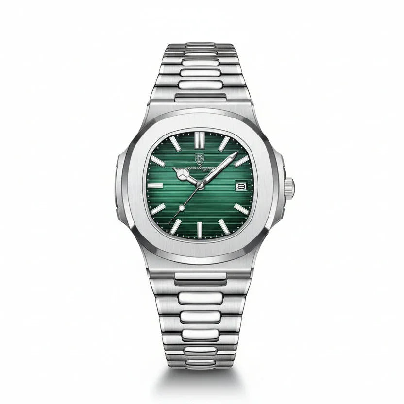 Luxury Watch Business 50 ATM Waterproof Male Clock Luminous Date Stainless Steel Square Quartz Men Watches Reloj Hombre