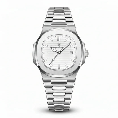 Luxury Watch Business 50 ATM Waterproof Male Clock Luminous Date Stainless Steel Square Quartz Men Watches Reloj Hombre