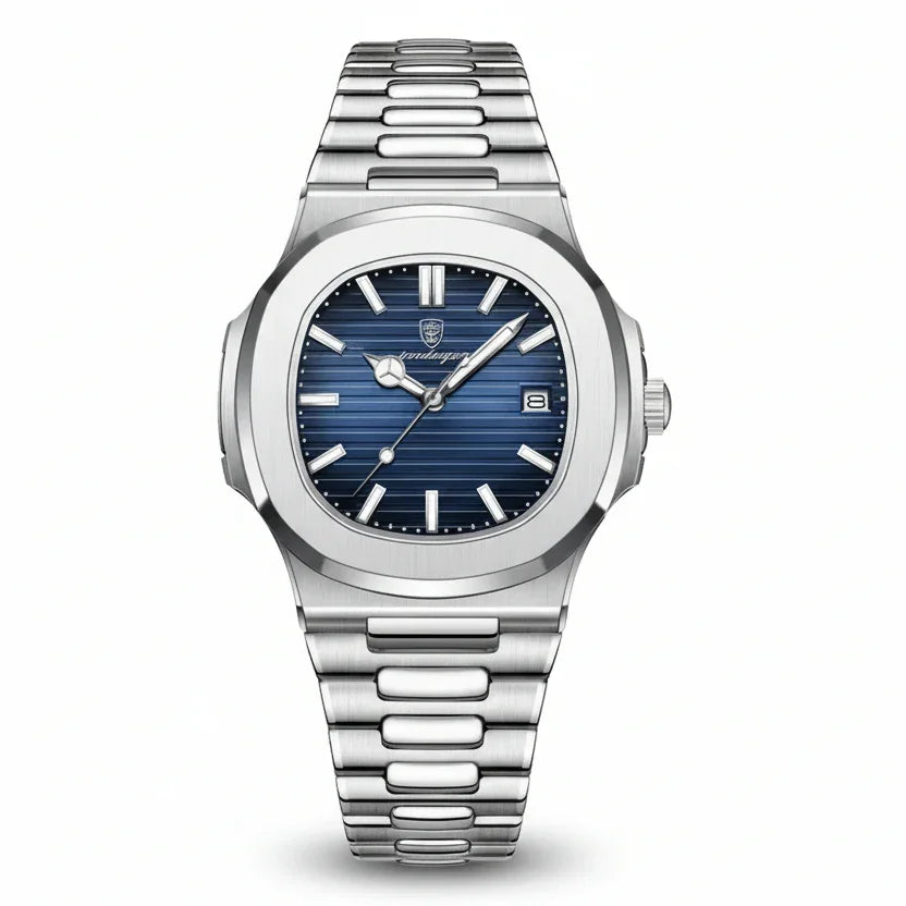 Luxury Watch Business 50 ATM Waterproof Male Clock Luminous Date Stainless Steel Square Quartz Men Watches Reloj Hombre